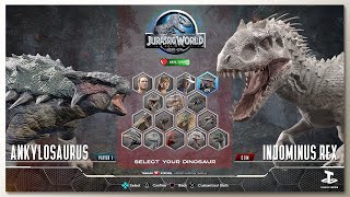 Indominus Rex vs Ankylosaurus with Healthbars [upl. by Imotih]