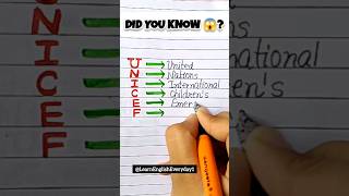 Full Form of UNICEF ✅english englishtips learnenglish fullforms shorts [upl. by Addi723]