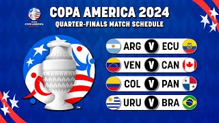 COPA AMERICA 2024 QUARTER FINAL FIXTURES  Match Schedule Quarter Final Copa America 2024 [upl. by Olathe]