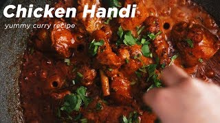 Yummy Chicken Handi Dinner  Lunch Recipe [upl. by Nivrag]