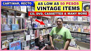 AS LOW AS 50 PESOS MAY MABIBILI KA DITO NA CD CASSETTES PLUS OTHER VINTAGE ITEMS  RECTO CARTIMAR [upl. by Laughlin190]