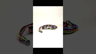 Pulsera macrame en arcoiris con bordes hechoamano tutorial pulserasmacrame manualidades [upl. by Ettenil]