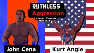 Ruthless Aggression Custom Showcase WWE 2K24 John Cena Vs Kurt Angle Smackdown 2002 [upl. by Jelene323]