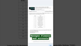 SHORTLISTED CANDIDATES MANAGER FINANCE AND ACCOUNTS [upl. by Nrehtak]