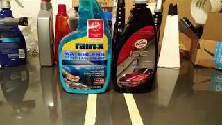 Turtle wax ice seal n shine vs rain x waterless wash and rain repellent [upl. by Nodla]