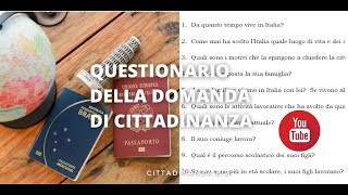 Compilare il questionario per la cittadinanza italiana [upl. by Corilla]