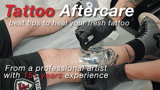 Tattoo Aftercare with Tegaderm or Second Skin  Saniderm Video [upl. by Ybbob188]