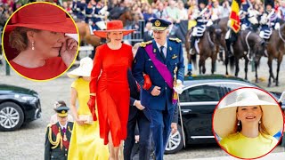 Fête nationale Belge  lémotion de la princesse Elisabeth devant le défilé militaire du clan royale [upl. by Airom499]