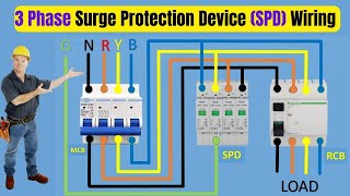 Install Three Phase Surge Protection Device SPD Wiring [upl. by Iral]