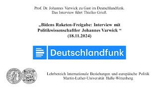 Prof Dr Johannes Varwick zu Gast bi Deutschlandfunk Bidens RaketenFreigabe [upl. by Earley263]