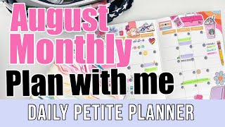 AUGUST MONTHLY PLAN WITH ME  ERIN CONDREN MONTHLY SETUP  DAILY PETITE PLANNER [upl. by Alket813]