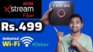 Airtel Xstream Fiber After 1 Year  Rs499 Unlimited WiFi Internet 40mbps 🛜  Full Details  Hindi [upl. by Notreb]