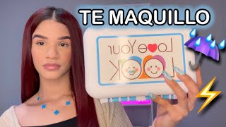 Asmr te maquillo sin mouth sounds comienza a llover y a tronar fuerte [upl. by Fianna638]