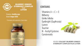 Solgar® Bilberry Ginkgo Eyebright Complex Plus Lutein  Supplement Review [upl. by Ebbie]