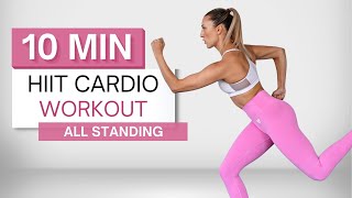 10 min KILLER HIIT CARDIO WORKOUT  All Standing  Wrist Friendly  Super High Intensity [upl. by Aline]