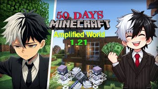 I Survived 50 Days In Amplified World In Minecraft 121 100dayssurvival minecraft 50dayschallenge [upl. by Annaeed]