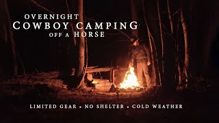 Cowboy Camping off a Horse  Limited Gear Horse Picketing Axe amp Knife Work Backcountry Bushcraft [upl. by Zusman913]