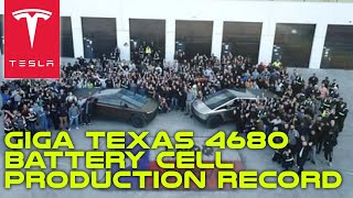 Tesla Giga Texas 4680 Battery Cell Production Record [upl. by Randee]