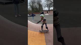 Fishers first Rock Fakie at Ryedale Skate School Love his Dads reaction 🛹❤️skateboarding shorts [upl. by Bonucci]