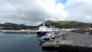 PSCF quotExpress Santoriniquot maneuvering in the port of GraciosaAzores [upl. by Bainbrudge277]