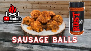 Rotel Cream Cheese Sausage Balls on the  PELLET GRILL [upl. by Kyne914]