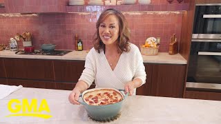 Chrissy Teigen’s mom shares her signature scalloped potatoes family recipe l GMA Digital [upl. by Florella]