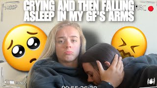 CRYING AND THEN FALLING ASLEEP IN MY GIRLFRIENDS ARMS CUTEST REACTION [upl. by Oeflein]