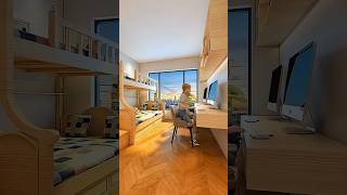 One Room Two Kids Try This Bedroom Layout Now shorts interiordesign asmr [upl. by Wilfrid]