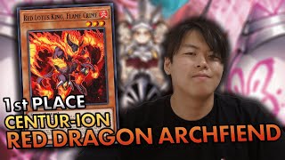 YuGiOh UNDEFEATED Red Dragon Archfiend Centurion Deck Profile amp Combo JuneJuly 2024 [upl. by Ardnac]