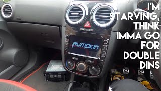 Installing Touch Screen Stereo Double Din in my Corsa D  Pumpkin Stereo Review  NOTaVXR [upl. by Erdnaid]