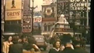 Piccadilly Circus London in 1944 fantastic clear colour film over 70 years old [upl. by Ferree]