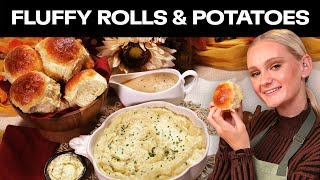 The Fluffiest Rolls and Mashed Potatoes  Bites Friendsgiving Feast [upl. by Cryan646]