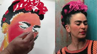 FRIDA KAHLO RETRATO con Acrilico [upl. by Makell294]