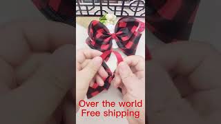 Big hair bows  How to make a hair bow for girls hair bow wholesale [upl. by Zins]