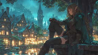 Relaxing Medieval Music with Rain Sounds  BardTavern Ambience Celtic Music Fantasy Medieval City [upl. by Durno]