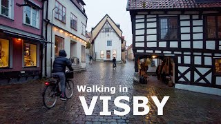 Rainy walk in Visby Gotland  The medieval city on Swedens largest island [upl. by Entsirhc]