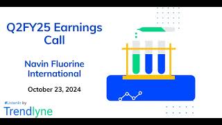 Navin Fluorine International Earnings Call for Q2FY25 [upl. by Calva]