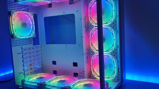 Gabinete Gamer Galaxy Glass Standard 10 Fans ARGB RMGAGGSWARGB [upl. by Adnawyek]