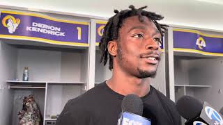 Rams’ Derion Kendrick talks about his clutch interception  Rams vs Seahawks Postgame 111923 [upl. by Kimmie]