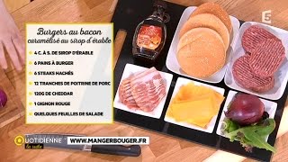 Recette  burger au bacon caramélisé au sirop dérable [upl. by Kerk461]