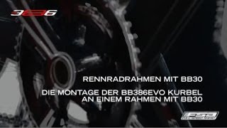 Montage der BB386EVO kurbel an ainem Rahmen mit BB30  FSA Rennrad [upl. by Doi]