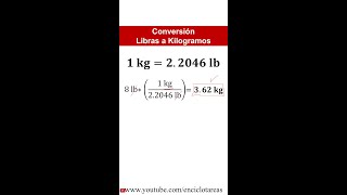 Conversión de libras a kilogramos lb a kg – parte 5 [upl. by Lorinda]