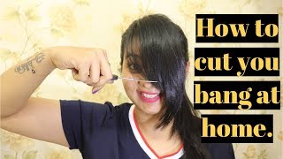 How to cut side bang at home  Haircut for Round face [upl. by Areema98]