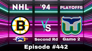 NHL 94 Gameplay — Bruins vs Whalers  Episode 442 [upl. by Ahsaetan]