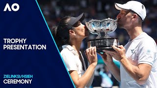 Mixed Doubles Ceremony  HsiehZielinski v KrawczykSkupski  Australian Open 2024 Final [upl. by Yebba]