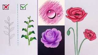 EASY DRAWING TRICKS FOR PERFECT DRAWINGS  Useful drawing ideas [upl. by Rutger776]