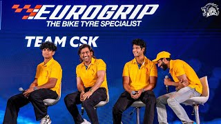 MS Dhoni about Rachin Ravindra in Ceat tyres Eurogrip CSK meet msdhoni csk rachinravindra [upl. by Tabib]