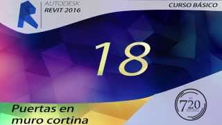 Revit 2016  Puertas en Muro Cortina Tutorial Básico 18  En Español [upl. by Peg]