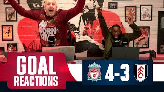 TRENT WINS IT  LIVERPOOL 43 FULHAM  GOAL REACTIONS [upl. by Ahcim]