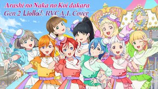 Arashi no Naka no Koi dakara  Liella Gen 2 Color Coded  Kanji Romaji English RVC AI Cover [upl. by Evod146]